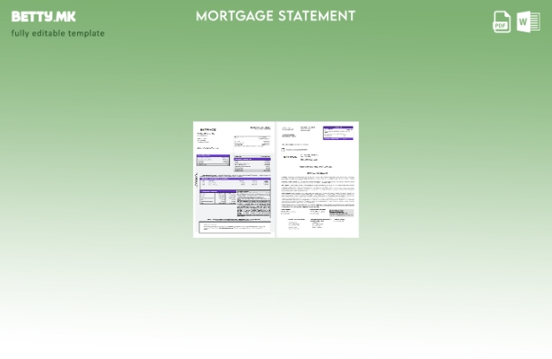 Извод за хипотека од банка во модерен стил USA Etrade во шаблон формати Word и P